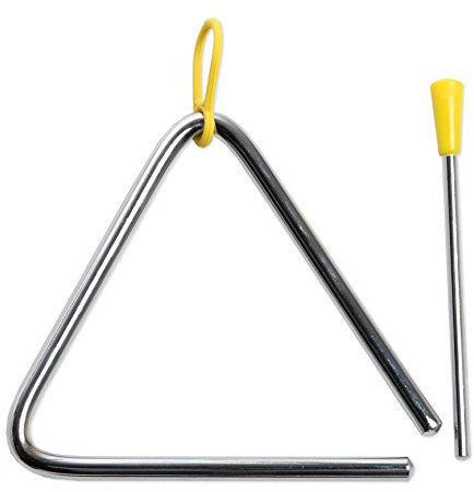 CASCHA Triangel, Triangle, Instrument für Percussion mit Schlägel & Gummigriff, HH 2004