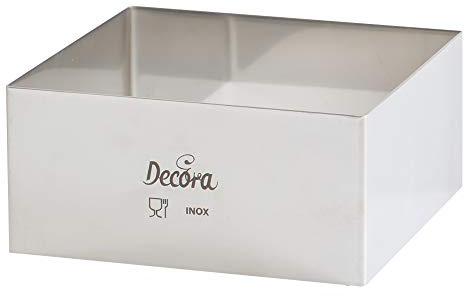 Decora 0063782 CARRÉ Acier Inoxydable 24 X 24 X H 4,5 CM, INOX, Argent