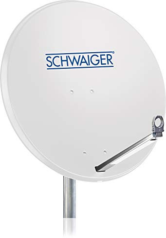 Schwaiger, 714197, antenna satellitare digitale (75 x 85 cm) con braccio di supporto LNB, montaggio su staffa, colore antracite, specchio in alluminio, per la ricezione di DVB-S/S2 in Full HD, 3D e 4 K (Ultra HD)