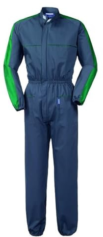 take time/lancelot Tuta da Lavoro alla Coreana con Bande Laterali A Contrasto Grigia e Verde A42307 (XL)