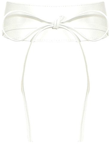 malito – Damen Taillengürtel aus 100% weichem Echtleder – Onesize Bindegürtel mit verstellbarem Taillenband – breiter Wickelgürtel mit Schleife – Hüftgürtel G100 (Weiß)