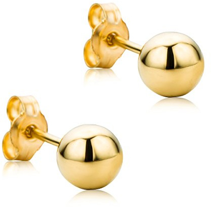 OROVI Ohrringe Gold-9 karat (375) Gelbgold– Kugel Ohrringe, Ohrstecker Gold Kugeln 5mm, Hypoallergene goldene Ohrstecker, Damenohrringe aus Echtgold, Schmuck Damen, Ohrschmuck - inkl. edler Schmuckbox