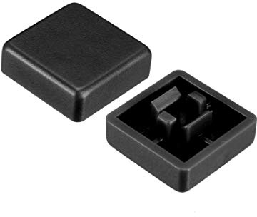 Sourcing Map 20 Stück taktile Druckknopfschalter Kappen 12 x 12 mm für 12 x 12 x 7,3 mm Micro Tactile Switch schwarz