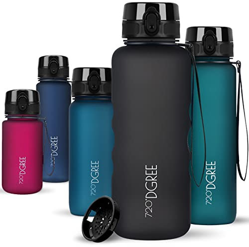 720°DGREE Botella Agua 1,5 Litros “uberBottle“ - Tamiz-Fruta, softTouch - Sin BPA, Prueba de Fuga, Reutilizable, Antigoteo - XL Cantimplora, Water Bottle ideal para Fitness, Gimnasio, Deporte, Outdoor