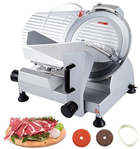 VEVOR Kommerzieller Fleisch Allesschneider 320 W, Elektrische Aufschnittmaschine Lebensmittelschneider mit 30,48 cm-Kohlenstoffstahlklinge, 0–15 mm Einstellbare Dicke für Fleisch, Käse usw.