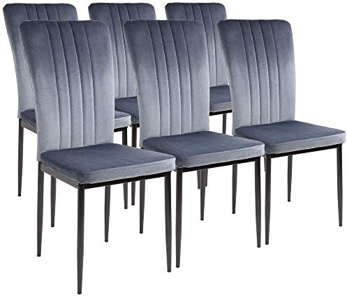 Albatros Sedie da pranzo Modena, set da 6, grigio, testate SGS