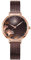 Alienwork Armbanduhr Damen Roségold Metall Mesh Armband Edelstahl Braun Elegant