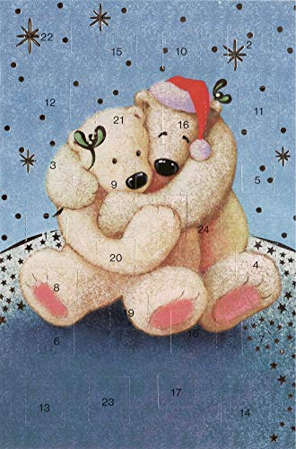 Adventskalenderkarte Nostalgie Weihnachtsmann Grußkarten Goldprägung Kunstkarte Weihnachtsgruß Bär