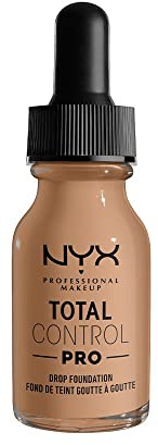 NYX Professional Makeup Total Control Pro Drop Foundation, Flüssiges Make up, Individuelle und aufbaubare Deckkraft, Vegane Formel, True-to-Skin Finish, 13 ml, Farbton: Classic Tan
