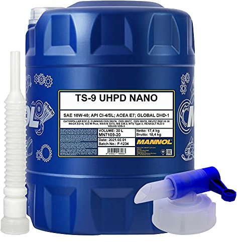 20 Liter, MANNOL 7109 TS-9 UHPD Nano 10W-40 Traktor LKW Motoröl