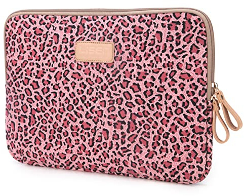 fdsmall Laptoptasche Schutzhülle Wasserdicht Neoprene, Laptop Sleeve Case Laptophülle Notebook Hülle Tasche für Acer/Asus/Dell/Lenovo/HP/Samsung (Leopard rot, 14 Zoll)
