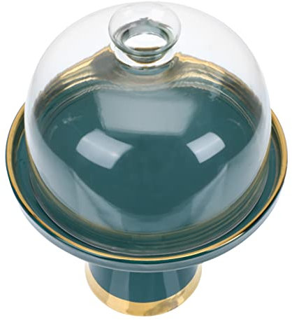 TOPBATHY Vassoio Per Esposizione Torte Coperchio in Vetro Per Alimenti Piatto Da Dessert in Ceramica Vassoio Da Forno Per Matrimoni Capacità Sufficiente Per Snack Caramelle Frutta Secca e n