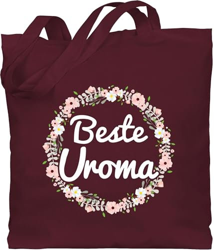 Baumwolltasche - Oma - Beste Uroma Geschenk - Unisize - Bordeauxrot - geschenke für uromas gifts for grandmas omi urlioma baumwolle weihnachten grandma gift großmutter geburtstag stoffbeutel