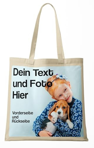 BLAK TEE Personalisierbarer Selbst Gestalten mit Foto und Text Wiederverwendbare Einkaufstasche