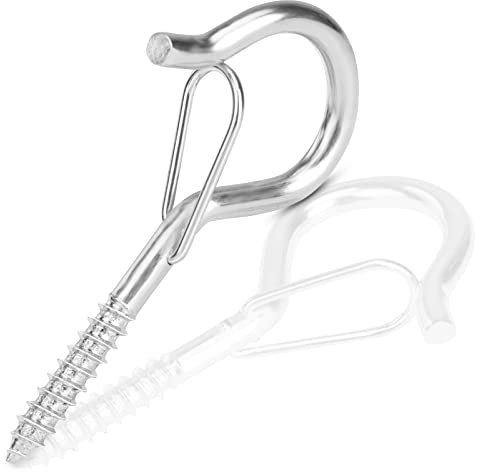 MOGADEE® 10 Stück Schraubhaken M6, Haken zum Schrauben, Deckenhaken Schwerlast mit Schrauben, Schraubhaken mit Sicherung,für Hängematten, Markisen, Hängesessel, Schaukelstühle, Festkabel, Blumenampel