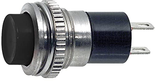Interrupteur Poussoir Bouton Unipolaire avec Bouton Fermé Contact Normalement Fermé, Trou Montage Diamètre 12 mm - 250 V 1 A