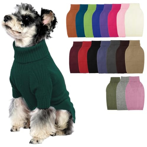 IECOii Hundepullover - Warmer Rollkragen Pullover für Kleine, Mittelgroße & Große Hunde - Winter Hundebekleidung für Chihuahua, Französische Bulldogge & Labrador