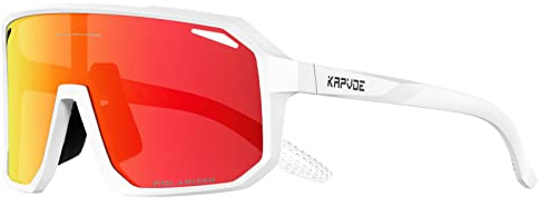 KAPVOE Polariserade cykelglasögon, herr, MTB-glasögon, racingcykel, sportsolglasögon, dam, solglasögon, cykling, solglasögon, cykel, löparglasögon, baseboll, röd
