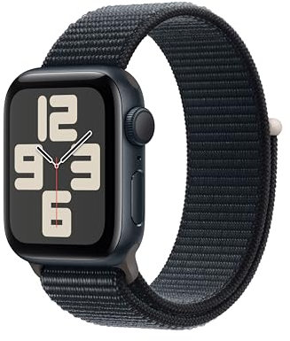 Apple Watch SE (2ᵉ génération, 2023) (40 mm GPS) Smartwatch avec boîtier Aluminium et Boucle Sport Minuit. Suivi de l’activité Physique et du Sommeil, détection des Accidents, Neutre en Carbone