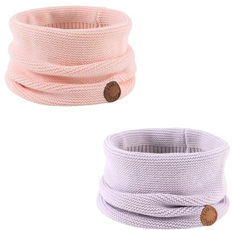 Bamery Winter Baby Boys Scarf Cotton Girls Neck Warmer Autumn Warm Knitted Scarves for Toddler Kids (2PCS-A)