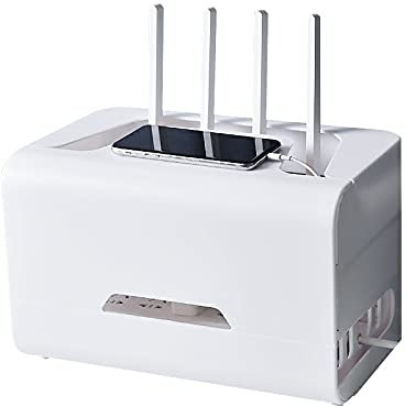 WLAN-Router-Box, Internet-Box, WLAN-Box, WLAN-Aufbewahrungsbox, Abdeckung, Router-Regal, Behälter, Stromkabel, Steckdose, Box-Halter, TV-Set-Top-Box, WLAN-Router organisieren B