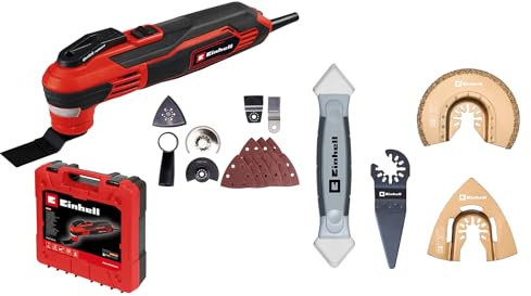 Einhell Multifunktionswerkzeug TE-MG 350 EQ (350 W, 22.000 bis 40.000 min^-1 Schwingzahl, LED-Licht, Schnellspannverschluss, inkl. Koffer und Zubehör)