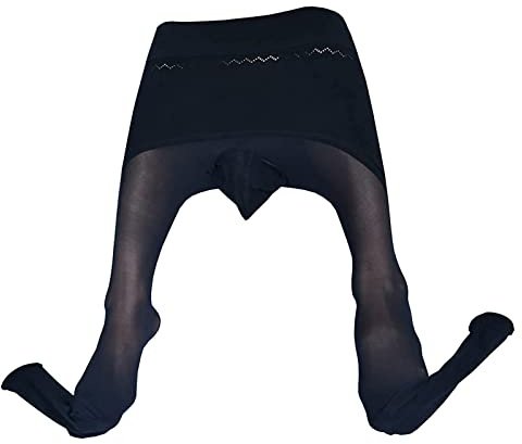 BESYFAY Herren Sexy 3D Samt Hoch Elastische Nahtlose Strumpfhosen Transparent Hohe Taille Strumpfhosen
