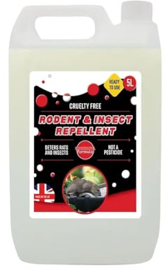 Rodent and Insect Repellent Rat & Mouse Control Outdoor Indoor Pest Deterrent Humane Pet Safe Pest Control Solution for Rats Mice Insects (5, litres)