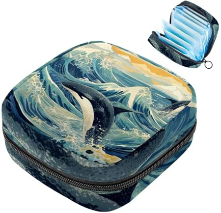 Whale-1003 - Borsa per il primo ciclo mestruale, per ragazze e donne, per coppette mestruali, per mestruazioni femminili