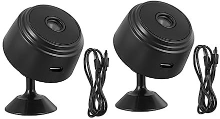 UKCOCO Sicurezza Wireless 1080p 2 Pezzi con Visione Notturna a Infrarossi e Movimento per Interni, Mini Telecamere la Casa con Monitoraggio e Controllo Remoto Tramite App, Colore