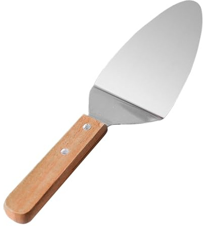 Paleta para tartas | Espátula para pizza de acero inoxidable con mango de madera | Cubiertos para servir tartas, espátula para tartas y cortador de postre