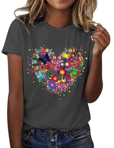 T Shirts Donna Bianca in Saldo Blusa Camicia Donna in Saldo Fucsia Raso Camicette Blu Elettrico Black Stone Cherry T Shirts Magliette Monocolore Maglia Pilates Manica Corta Giallo Fluo di Maglina
