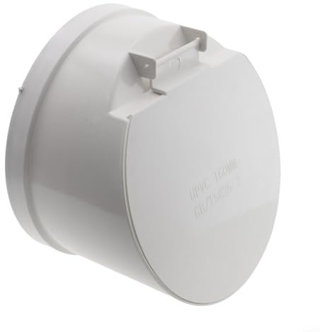 Jonikuper Valvola di scarico in PVC, chiusura automatica, anti-riflusso, anti-odore, 50-160 mm, bianca, antiodore, per ratti (160 mm)