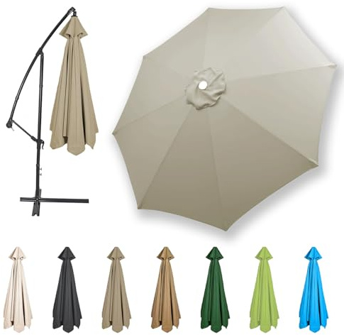 HonunGron Auvent De Remplacement Parasol Terrasse 2.7-4m 6/8 Baleines UV | Polyester durable • Protection solaire • Montage facile • Couleurs résistantes • Utilisation extérieure