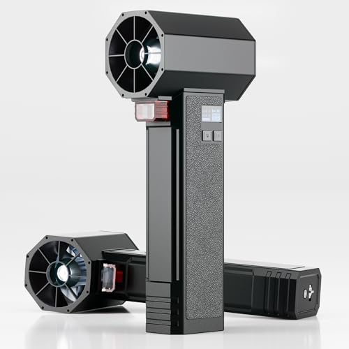 Mini Souffleur sans Fil Puissant Turbo Compresseur 4 Vitesse Souffleur Voiture Sechage Moteur 750W 11 pales Haute inertie poussée instantanée de 1600 g pour Le Nettoyage de la Voiture et du Petit