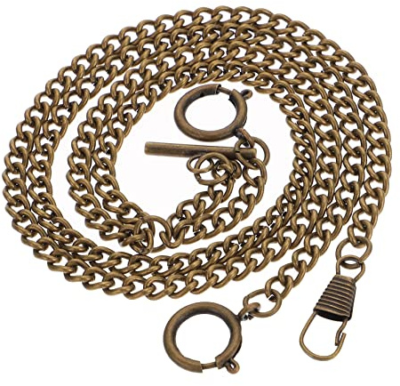 Healvian Taschenuhrkette aus Metall 39cm mit O-Ring für Jeans Herren | Hängende Dekorkette, Runde Schnalle, Feine Verarbeitung, für Kleidung und Taschenuhr