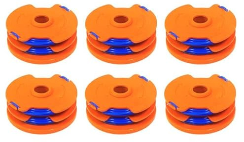 WX100 Strimmer Trimmer Spool Line for Qualcast Trimmer, GT25 GGT350A1 GT30 GGT450A1 and WG100E WG104E1 Strimmer Spool Replacement, 1.65mm 8.3m Spool lines (6 Spool)