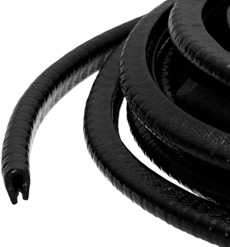 PATIKIL Gummi Kantenschutz 10 Meter x 8 mm x 6 mm U Profil Kantenschutzleiste Mit Metallclips Passend Für 0 5-1 5 mm Kanten Für Autotüren Blechklappen Tischecken Schwarz