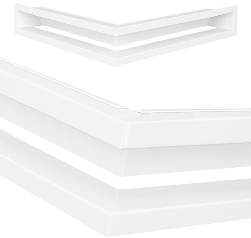 ADGO - Grille D'aération pour Cheminée, Rectangulaire, Grille D'évacuation d'Air pour Poêle Grille de Cheminée - Angle D'aération pour Cheminée, Entrée d'Air Dissimulée - 50x50x10cm, Blanc