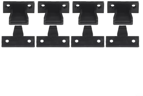 Push In Fittings, 4 Pack Panel Clips for Kitchen Plinth Fasteners, Press Fit Fixing Brackets with Concealed Design, ABS Plastic, Black, Supports Up to 20kg