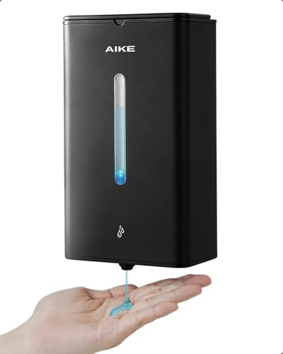 AIKE Square Automatischer Seifenspender Für Flüssigseife, 1000 ML Wandmontiert, Edelstahl-Optik, AK1207