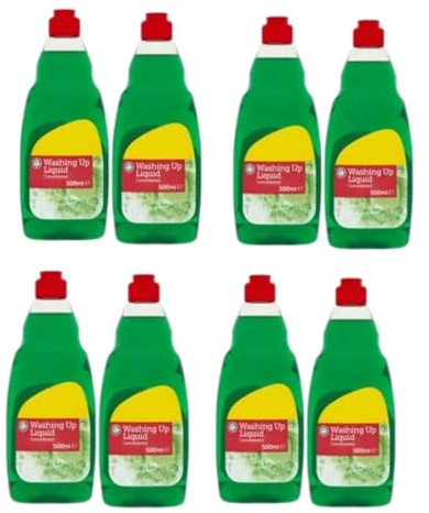 ES Concentrated Washing Up Liquid 500ml (Pack of 8) | Powerful Grease-Cutting Formula | Long-Lasting Dishwashing Liquid | Fresh Clean Scent