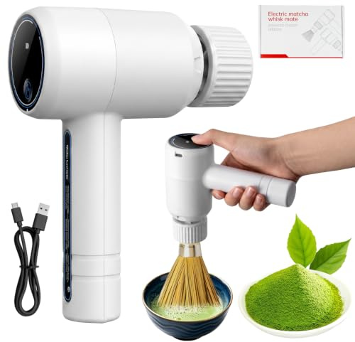 Matcha Schneebesen Elektrisch, Elektrischer Matcha Aufschäumer Küchenhelfer, wiederaufladbar, Tragbarer Elektrischer Teebesen für Latte, Cappuccino, Grüntee