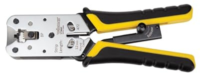 Toolland Pince à sertir professionnelle, pour RJ45, couper, dénuder et sertir en toute simplicité