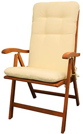 IND-70403-AUHL Sitzauflage Hochlehner Relax, Polsterauflage mit Kreissteppung, 117 x 50 x 5 cm, Beige