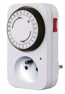 Perel 24-Std.-Zeitschaltuhr, mechanisch, 230 V, 16 A, 3680 W, Typ E (französisches System), weiß