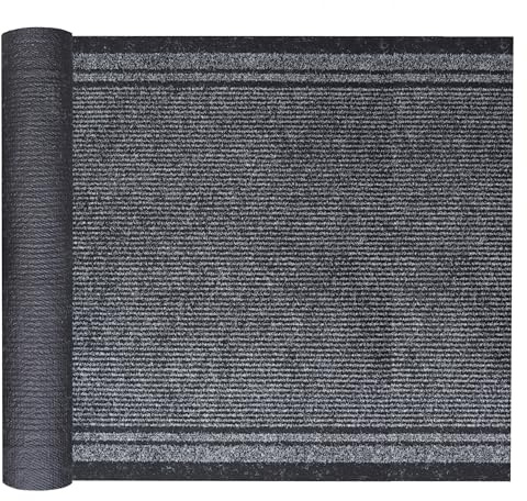 Primaflor Sauberlauf Läufer Malaga | Anthrazit | 66 x 350 cm | Melierte Schmutzfang-Oberfläche, rutschhemmender Gel-Rücken, 6 mm Höhe; individuell zuschneidbar ohne Ausfransen