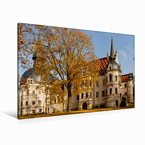 Premium Textil-Leinwand 120 x 80 cm Quer-Format Schloss Schönfeld unweit Großenhain | Wandbild, HD-Bild auf Keilrahmen, Fertigbild auf hochwertigem Vlies, Leinwanddruck von Birgit Seifert