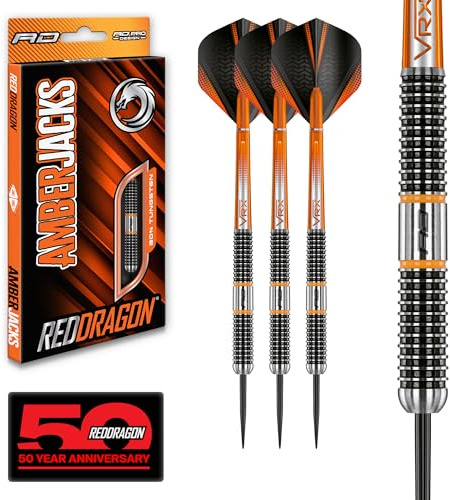 Amberjack 18: 24g Tungsten Darts Set with Flights and Stems