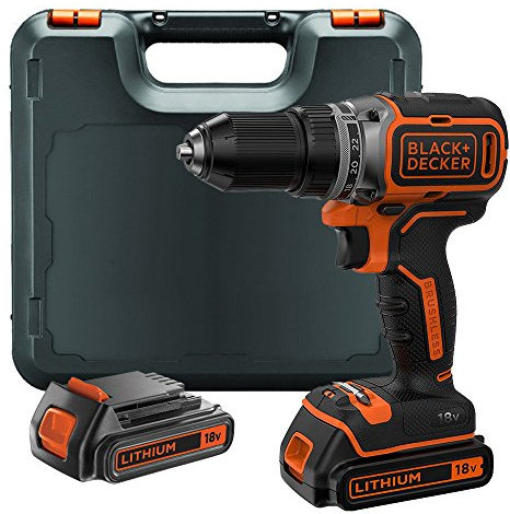 BLACK+DECKER Black & Decker BL186K1B2 Akku Bohrschrauber 18V bürstenlos 2x Akkus 2Ah Koffer